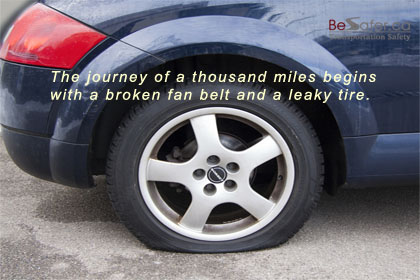 The journey of a thousand miles begins with a broken fan belt and a leaky tire