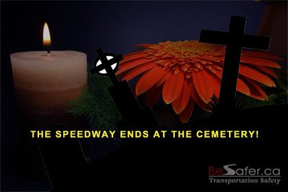 The speedway ends at the cemetery