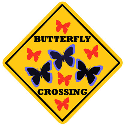 Sign Butterfly Crossing