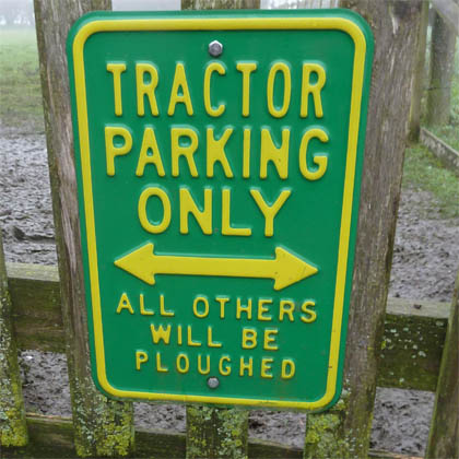 Sign Tractor Parking